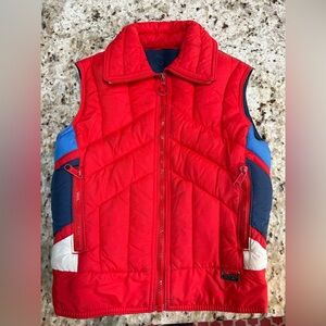 Vintage Mountain Goat White Stag Kids Puffer Vest Youth Small